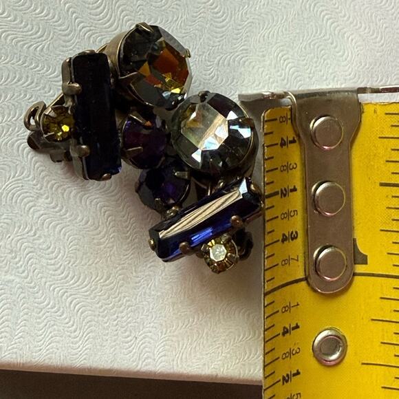 Sorrelli Crystal Clip On Brass Tone Earrings - Picture 3 of 8